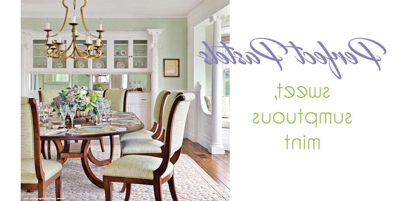 Pastel green dining room by Kotzen Interiors